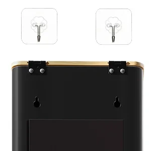 壁挂式棉绒盒支架，带盖，适用于烘干机，黑色，带竹盖，金属磁性棉绒桶，适用于洗衣房