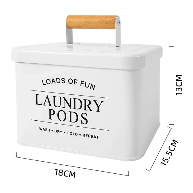 Laundry Room Storage Box with Lid Metal Laundry Dryer Sheet Dispenser Laundry Pods Container with Dryer Sheet Holder
