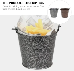 迷你薯片桶食品零食薯条储存桶冰块储存容器不锈钢桶