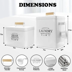 洗衣凝珠容器和烘干机纸架套装洗衣粉洗涤剂分配器带勺烘干机纸分配器