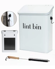 现代洗衣房绒毛垃圾桶 绒毛桶 磁性绒毛桶 适用于洗衣房 带刷子和挂钩