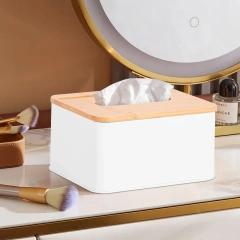 Ecologic Tissue Box Holder Rectangular  Container Home and Restaurant Tissue Box L-holder Bamboo Lid