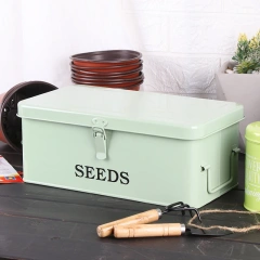 Garden Seed Storage Organizer Container with Dividers Seeds Packet Fashion Metal Seed Box