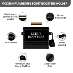 现代农舍金属洗衣香氛增强珠分配器容器带勺适用于洗衣房装饰