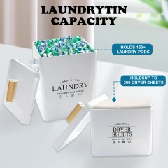 洗衣凝珠容器和烘干机纸架套装洗衣粉洗涤剂分配器带勺烘干机纸分配器