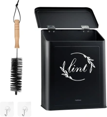 新款洗衣片收纳盒带盖金属磁性棉绒桶壁挂式洗衣罐