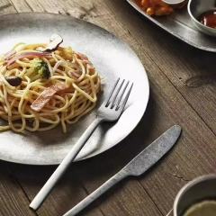 Vintage 4 Piece Stainless Steel Flatware Set Service Cutlery Set, Include Knives/Forks/Spoons/Chopstick