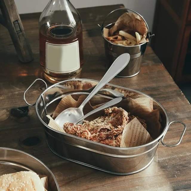 Fries Food Bucket Fries Rack Snack Basket Stainless Steel Food for Kitchen Restaurant Beer Snack Bucket Durable Kitchen Gift