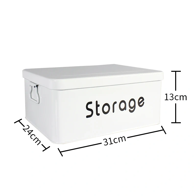 New Design Factory Outlet  Customized Packaging Box Multiple Colors Metal Bread Box Bamboo Lid