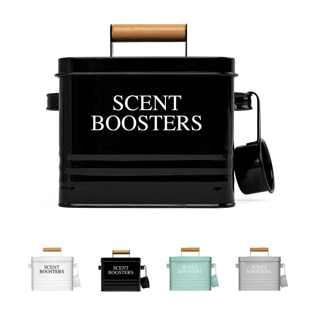 现代农舍金属洗衣香氛增强珠分配器容器带勺适用于洗衣房装饰