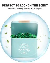 带铰链盖的洗衣凝珠容器农舍金属洗衣凝珠容器洗衣房凝珠箱