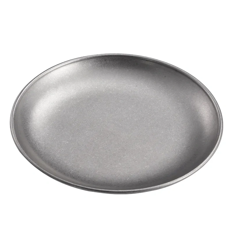 New Special Stainless Retro Design Plate Dish Set Customized Acceptable Restaurant Dinnerware Dining Silver
