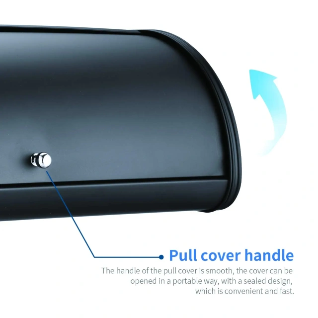 金属工厂定制厨房柜台储物面包箱不锈钢面包盒带卷盖
