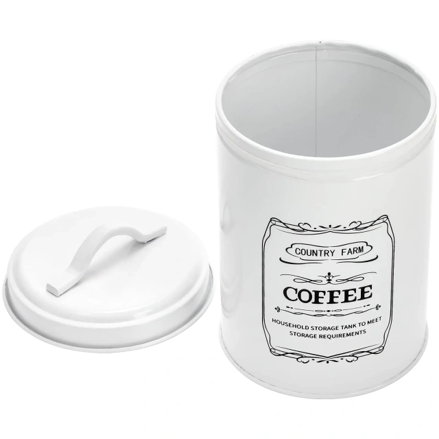 Set of 4 Kitchen Canisters with Airtight Lids Coffee Tea Sugar Flour Metal Tin Jars Nesting Food Storage Container Set