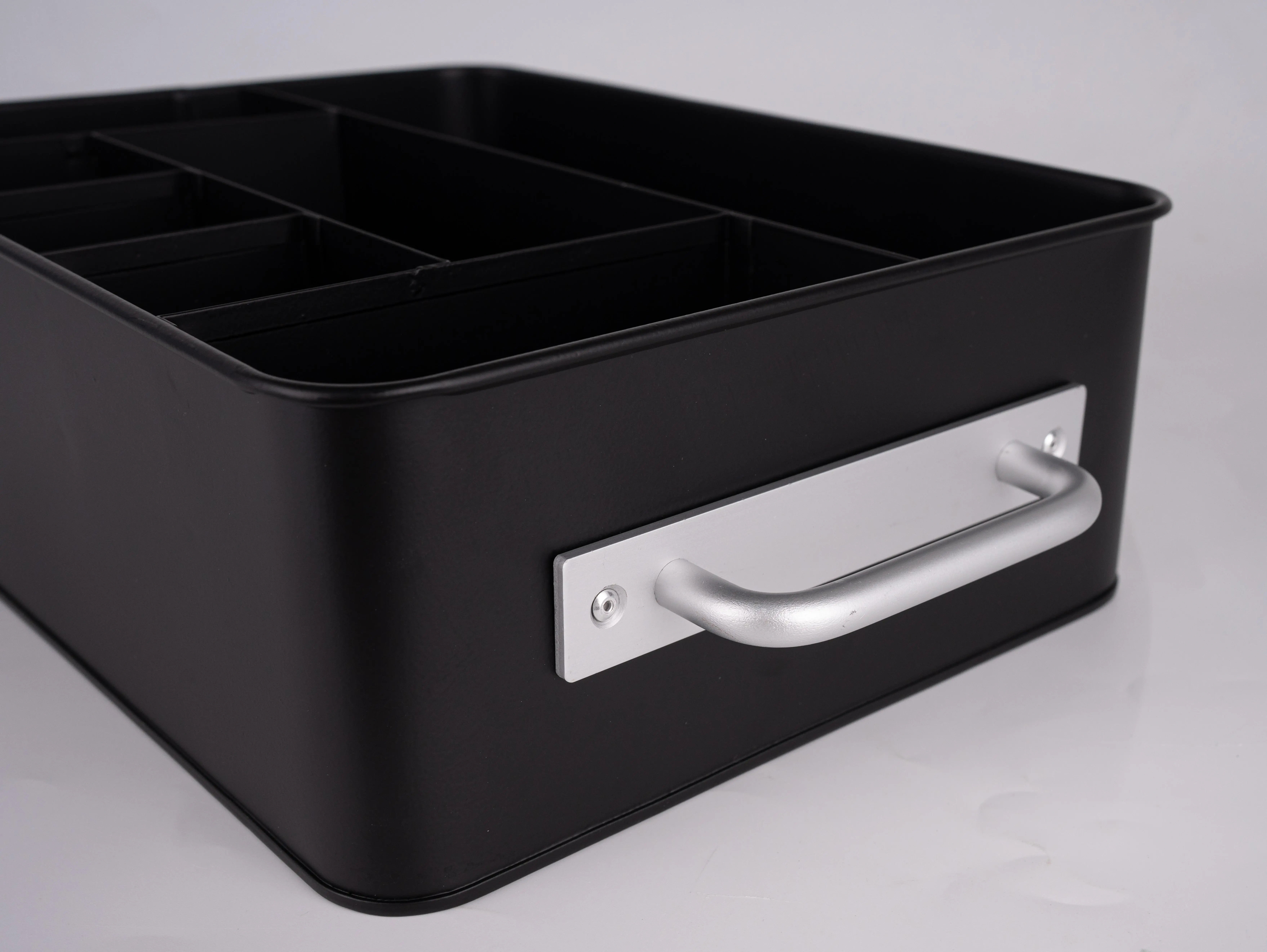 Kitchen Cabinet Organizer Galvanized Iron Silverware Drawer Iron Kitchen Utensil Holder and Cutlery Tray for Flatware Knives