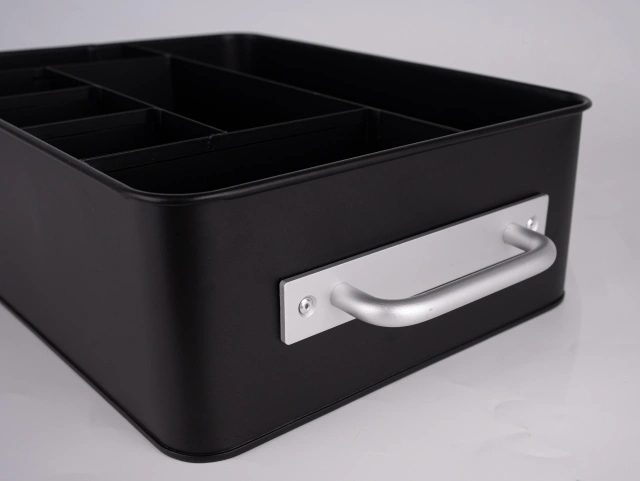 Kitchen Cabinet Organizer Galvanized Iron Silverware Drawer Iron Kitchen Utensil Holder and Cutlery Tray for Flatware Knives