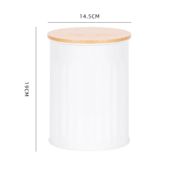 DIY创意饼干储物罐写上你喜欢的名字金属储物罐带竹盖白色储物容器