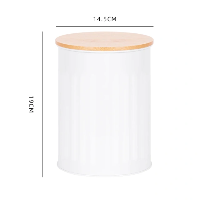 DIY创意饼干储物罐写上你喜欢的名字金属储物罐带竹盖白色储物容器