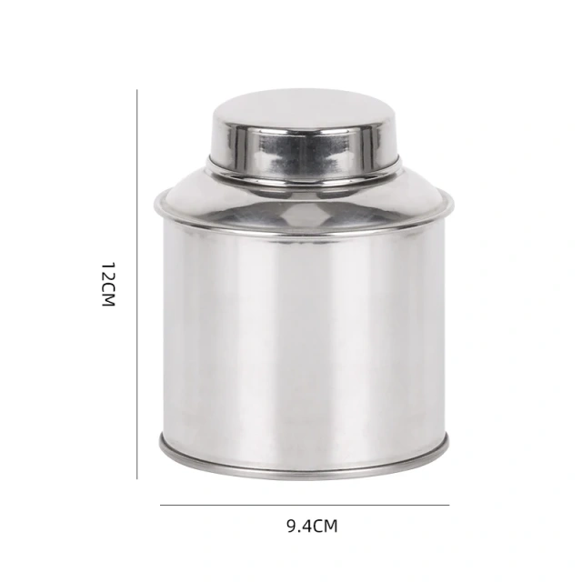 Tea Storage Container Wide-mouth Double-lid High-sealing Moisture-proof Tea Can Stainless Steel Tea Canister