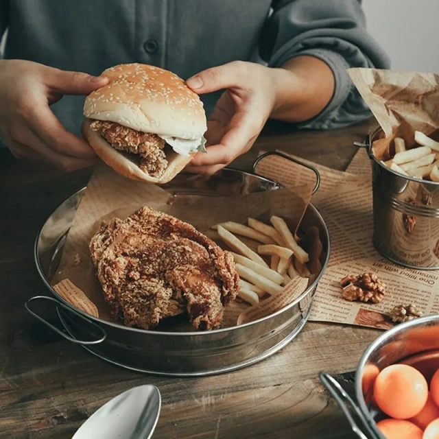Fries Food Bucket Fries Rack Snack Basket Stainless Steel Food for Kitchen Restaurant Beer Snack Bucket Durable Kitchen Gift