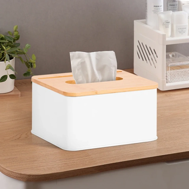 Ecologic Tissue Box Holder Rectangular  Container Home and Restaurant Tissue Box L-holder Bamboo Lid