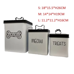 Dog Treat Container Dog Cookie Food Storage Jar Metal Pet Treat Organizer Pet Treat Canister Set