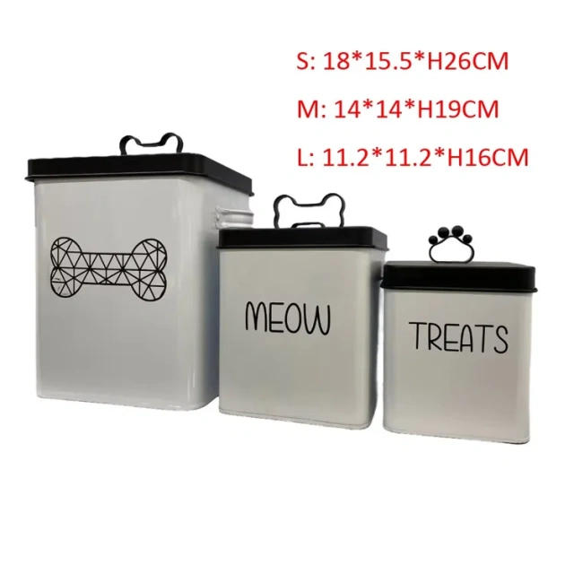 Dog Treat Container Dog Cookie Food Storage Jar Metal Pet Treat Organizer Pet Treat Canister Set