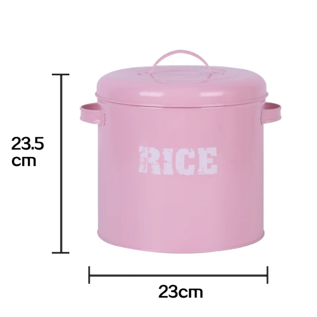 2023 Metal Rice Storage Bucket With Metal Lid and Handle Food Storage Box for Kitchen Grain Rice Container