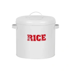 2023 Metal Rice Storage Bucket With Metal Lid and Handle Food Storage Box for Kitchen Grain Rice Container