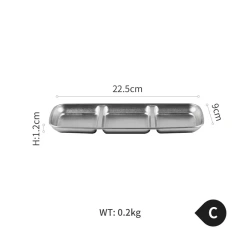 American Retro Frosted Hot Pot Dipping Seasoning Dish Small Dish Household Sauce Bowl 304 Stainless Steel Dividing Plate