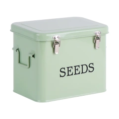 花园种植储存种子盒工具分类带锁种子储存容器镀锌铁绿化种子铁盒