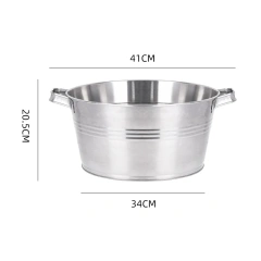 Stainless Steel Ice Storage Container Camp Storage Bucket Large Sizes Custom Made Hotel Handle Ice Bucket