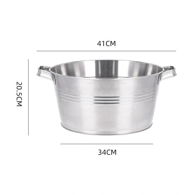 Stainless Steel Ice Storage Container Camp Storage Bucket Large Sizes Custom Made Hotel Handle Ice Bucket