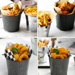 迷你薯片桶食品零食薯条储存桶冰块储存容器不锈钢桶