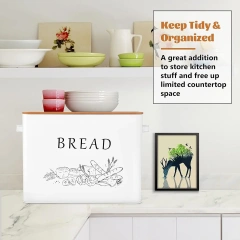 Healthy Metal Bread Container Storage Holder Bread Box for Family Farmhouse Kitchen Countertop