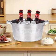 Stainless Steel Ice Storage Container Camp Storage Bucket Large Sizes Custom Made Hotel Handle Ice Bucket