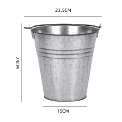 Hot Sale Custom Made Farmhouse Large Pegs Bucket Galvanized Metal Storage Bucket Household Ice Bucket