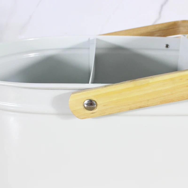 Housekeeper Cleaning Tool Carry Utility Caddy Box Galvanized Kitchen Flatware Utensil Container Metal Storage Boxes Iron Bins