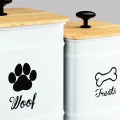 Airtight Set of 2 Dog Treat Jars with Lids Airtight Cat Food Jars Dog Treat Canister  Pet Treat Container
