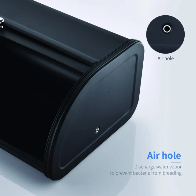 金属工厂定制厨房柜台储物面包箱不锈钢面包盒带卷盖