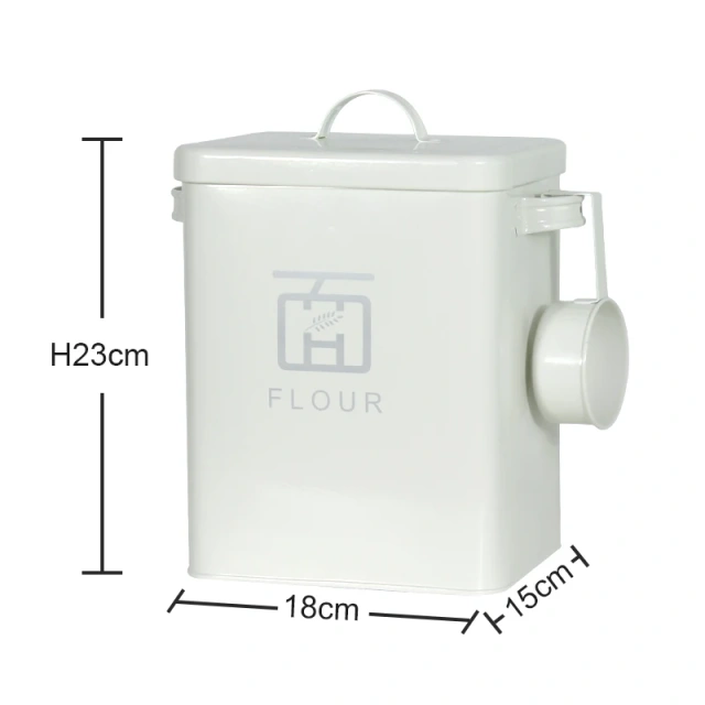 10L Metal Rice and Grain Storage Container With Metal Lid Handle and Spoon Rice Storage Box