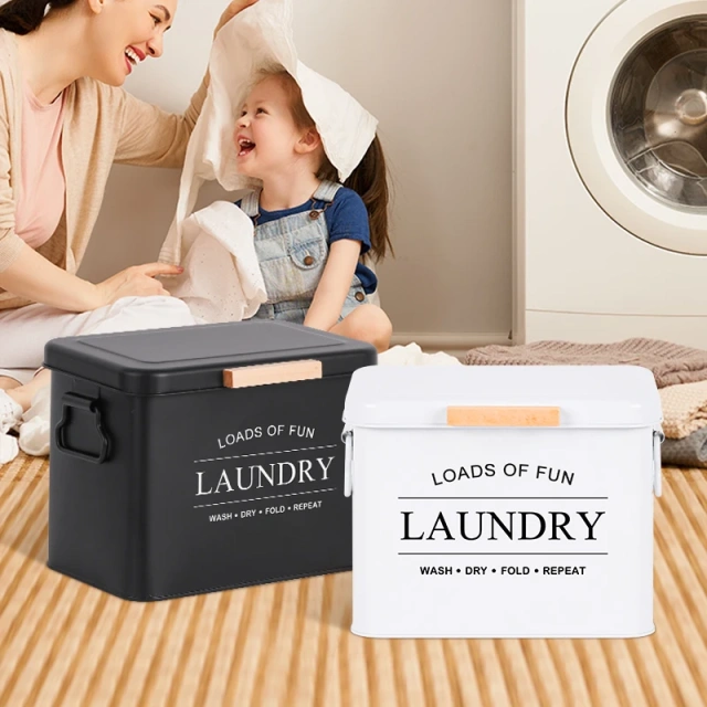 洗衣房系列烘干机床单架黑色翻盖洗衣粉储存盒镀锌铁定制洗衣桶