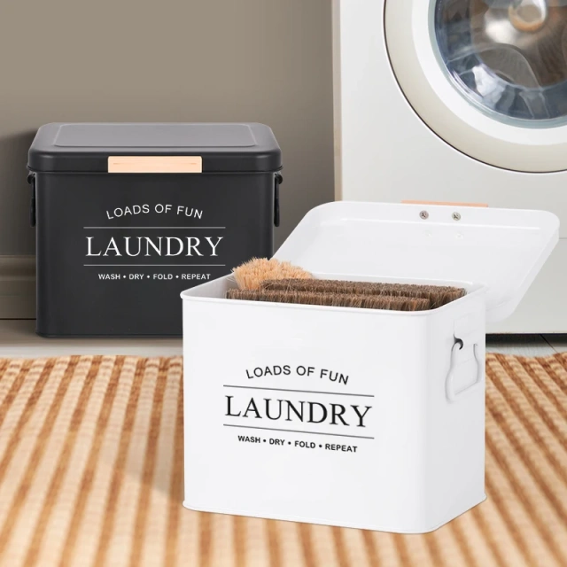 洗衣房系列烘干机床单架黑色翻盖洗衣粉储存盒镀锌铁定制洗衣桶