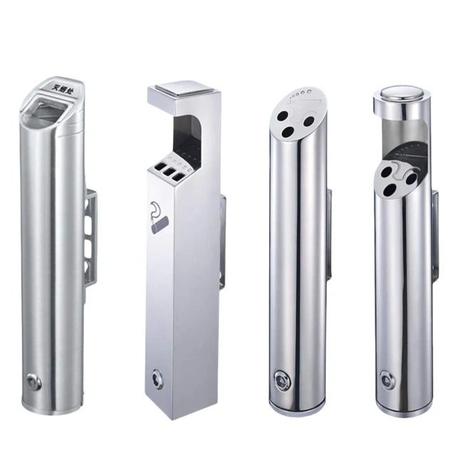 Wall-Mounted Cigarette Commercial Ashtray Wall Mounted Outdoor Cigarette Bin Smoking Shelter Lockable Wall Mounted Metal Ashtray