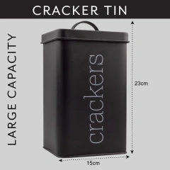 大容量密封复古黑色饼干方形容器饼干储存罐