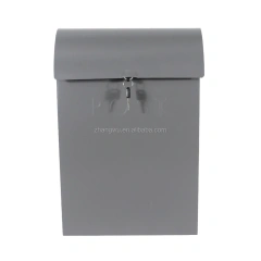 Outdoor Garden Apartment Metal Mailbox Wall Mounted Post Mailbox with Top Slot