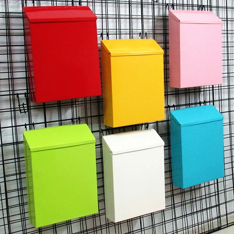 Outdoor Post Box Metal Wall Mounted Mailbox Collection Box with Top Slot