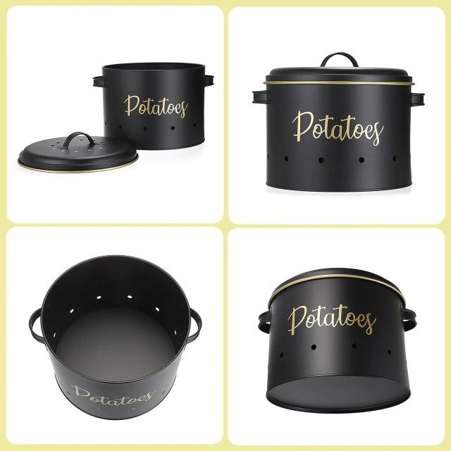 Set of 3 Potato Onion Garlic Storage Bins Vegetable Containers Food Containers for Kitchen Potato Onion Storage Containers