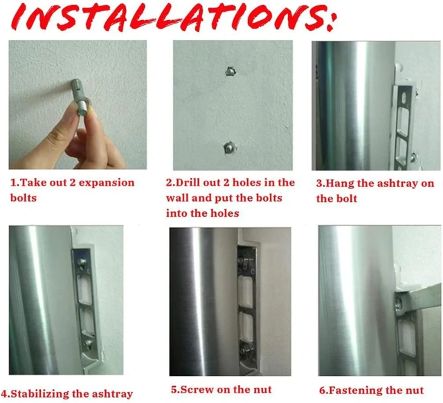 Wall-Mounted Cigarette Commercial Ashtray Wall Mounted Outdoor Cigarette Bin Lockable Wall Mounted Metal Ashtray