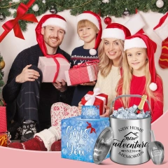 Factory Custom Double Layer Stainless Steel Ice Bucket Coolers Holders with Lid and Scoop Metal Material Hot Sell